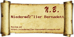 Niedermüller Bernadett névjegykártya
