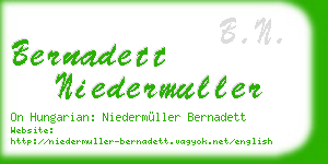 bernadett niedermuller business card
